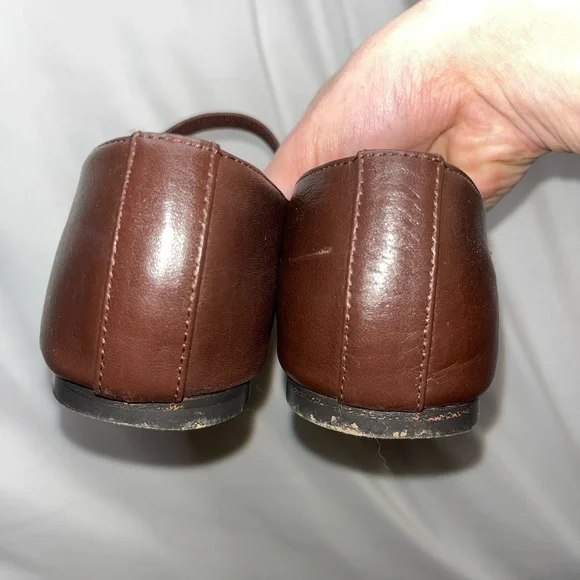 Madewell ‘Greta’ Brown Leather Mary Jane Flats - Picture 3 of 6